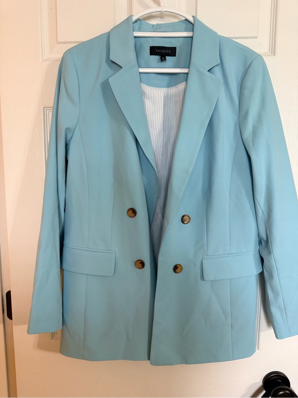 Talbots Pastel Blue Double-Breasted Blazer